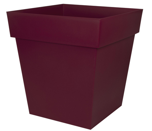 Visuel 1 du produit Pot carré en plastique rouge Bourgogne Eda Toscane 87 L - 49,5 x 49,5 x 52,5 cm