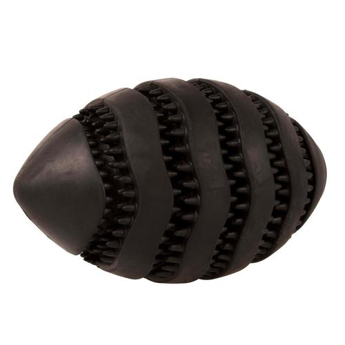 Visuel 2 du produit Jouet pour chien en caoutchouc coloris noir distributeur de friandises rugby Bite Me Nibble - Taille L 15 x 8,6 x 8,6 cm