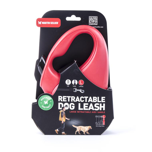 Visuel 1 du produit Laisse rétractable rouge Instinct Sangle - taille L