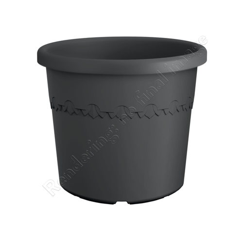 Visuel 1 du produit Pot en plastique recyclé gris anthracite Elho Algarve Cilindro - Ø 48 x H 40 cm