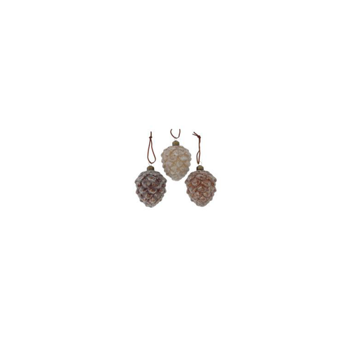 Visuel 1 du produit Pomme de pin verre longue Mikana coloris marron - Ø 8 cm