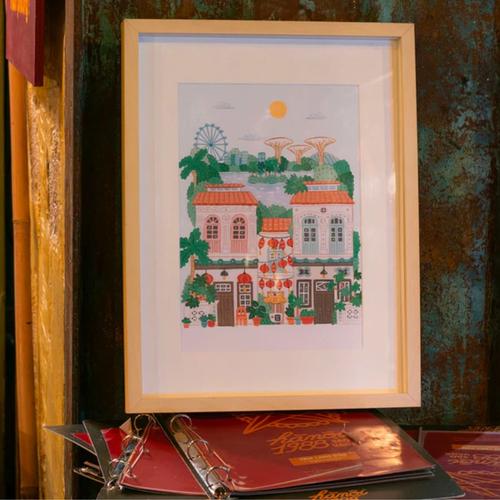 Visuel 5 du produit Peinture au numéro Singapour Petit Pinceau by La Petite Épicerie - 25,5 x 33 cm