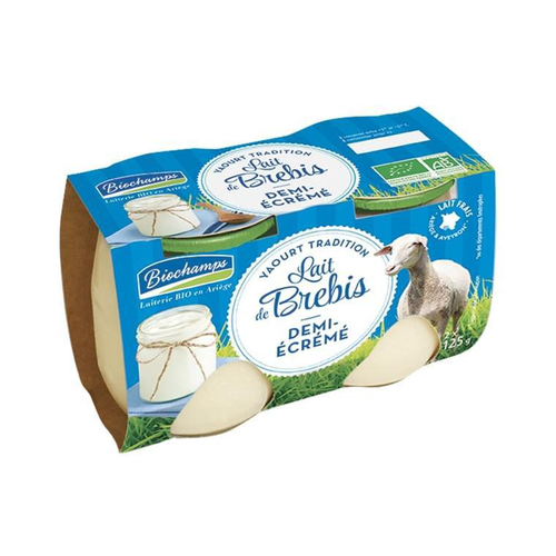 Visuel 3 du produit Yaourt brebis bio nature ½ écrémé Biochamps - 2 x 125 g