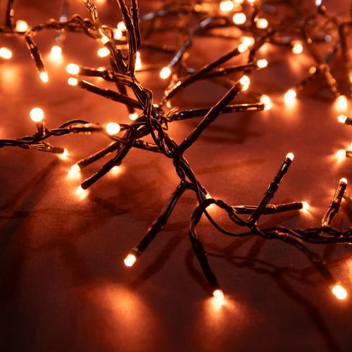 Visuel 2 du produit Guirlande lumineuse grappe à 600 LED cuivre sur câble vert Flicker Light® - 8 m