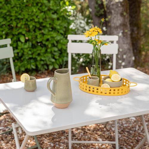 Visuel 4 du produit Table de jardin pliante Clivia en acier - 110 x 70 x 71 cm Beige