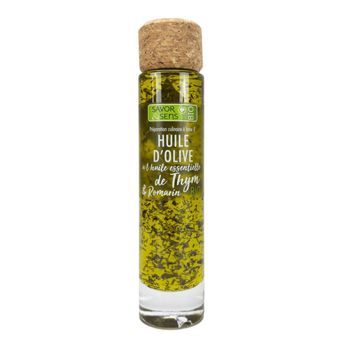 Visuel 1 du produit Huile d’olive bio au thym & romarin Savor et Sens - 20 cl