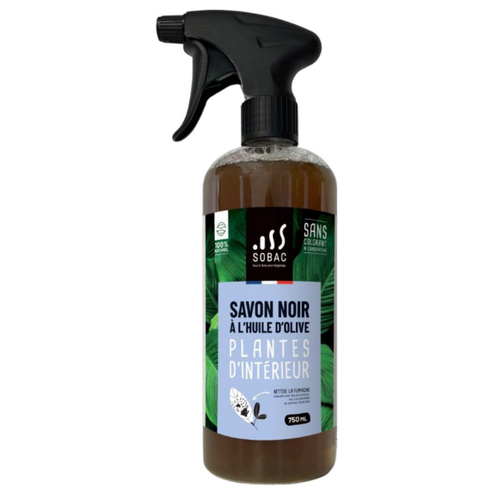 Visuel 1 du produit Savon noir à l'huile d'olive pour plantes d'intérieur Sobac - spray de 750 ml
