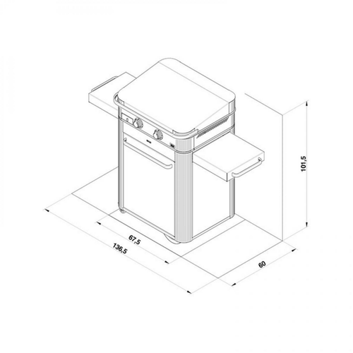 Visuel 5 du produit Plancha gaz sur chariot, 65 cm, noir et inox - ENO Combo ENOSIGN