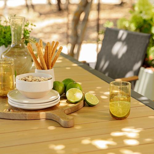 Visuel 10 du produit Table Calla avec allonges naturel coloris bois en aluminium - 160/240 x 100 cm