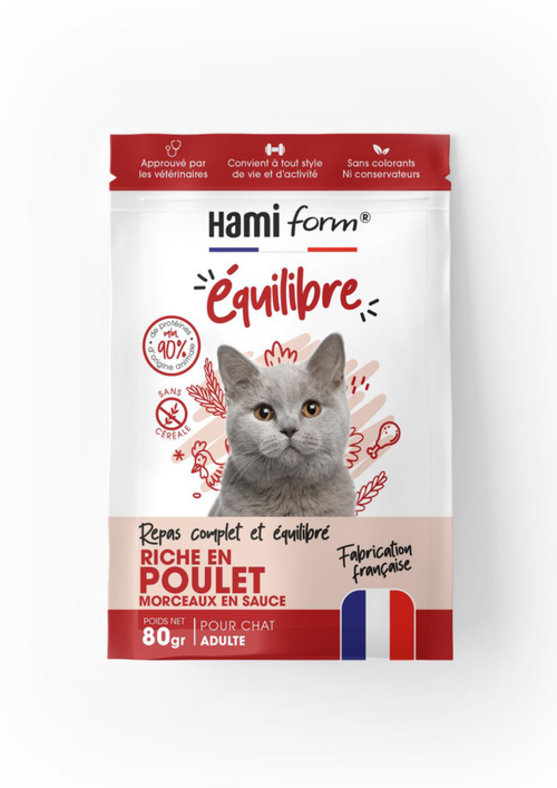Visuel 1 du produit Alimentation complète pour chat poulet HamiForm Équilibre - pochon de 80 g