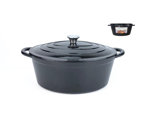 Visuel 1 du produit Cocotte ovale en fonte noire - Ø 34 cm