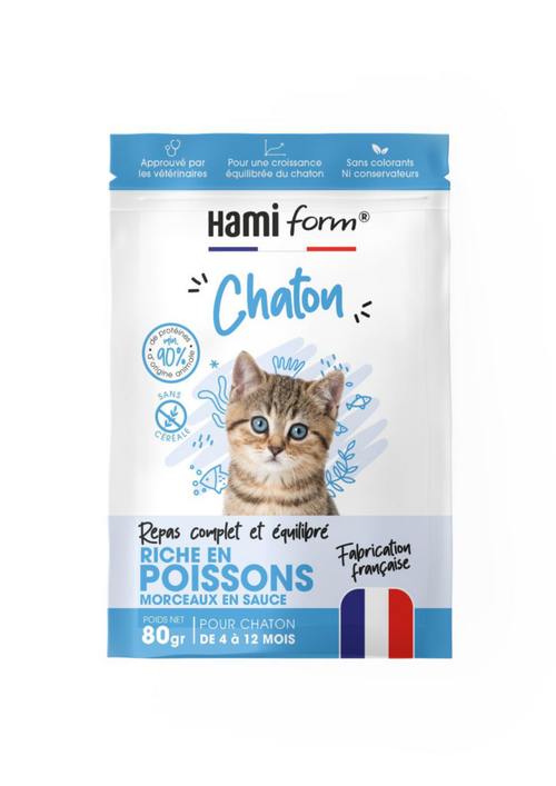 Visuel 1 du produit Alimentation complète pour chaton de 4 à 12 mois poisson HamiForm - pochon de 80 g