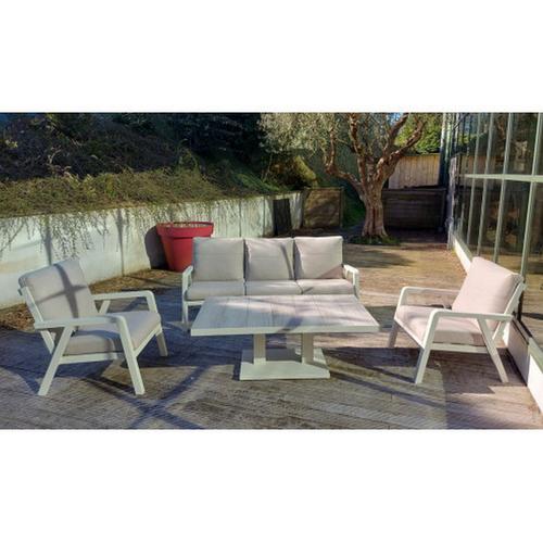 Visuel 4 du produit Salon de jardin 5 places en aluminium, coloris pélican - BIZZOTTO Truman