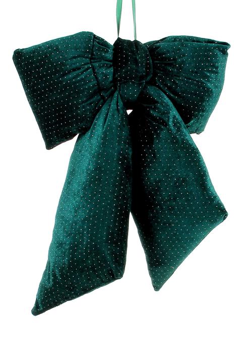 Visuel 1 du produit Nœud en velours vert pailleté Fluffy grand modèle - 30 x 36 cm