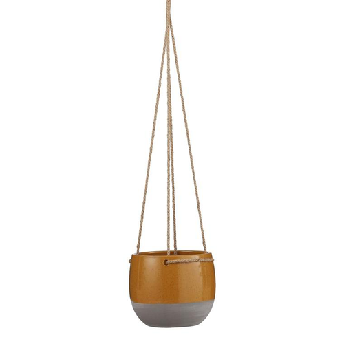 Visuel 1 du produit Pot à suspendre ocre en céramique Mica Décorations Resa - H 11,5 x Ø 13,5 cm