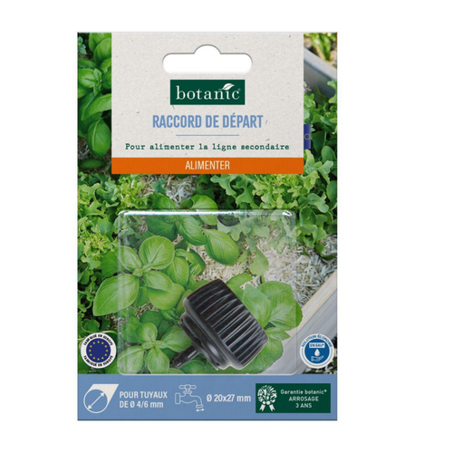 Visuel 1 du produit Adaptateur femelle 20 x 27 mm cannelé pour tuyau 4/6 mm - Arrosage goutte à goutte