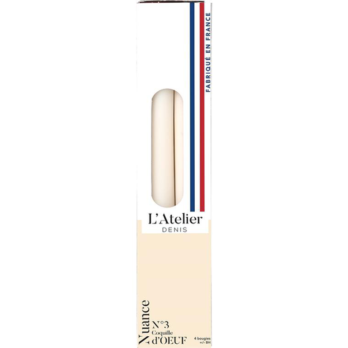 Visuel 1 du produit Bougie flambeau 25 cm ivoire L’Atelier de Denis - Le pack de 4