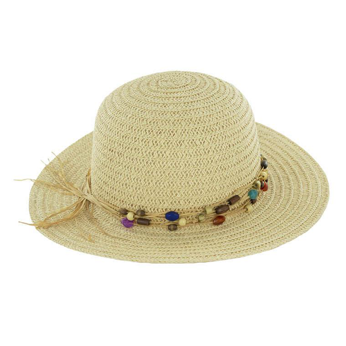 Visuel 1 du produit Chapeau de paille avec perles Instant Nature Carla
