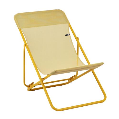 Visuel 1 du produit Fauteuil maxi transat colorblock Lafuma Batyline® coloris jaune en acier - 62 x 83 x 91 cm
