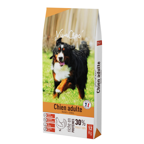 Visuel 1 du produit Croquettes pour chien maxi adulte au poulet VivaCroc – 12 kg