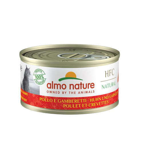 Visuel 1 du produit Pâtée pour chat au poulet et crevettes HFC Natural Almo Nature - 70 g