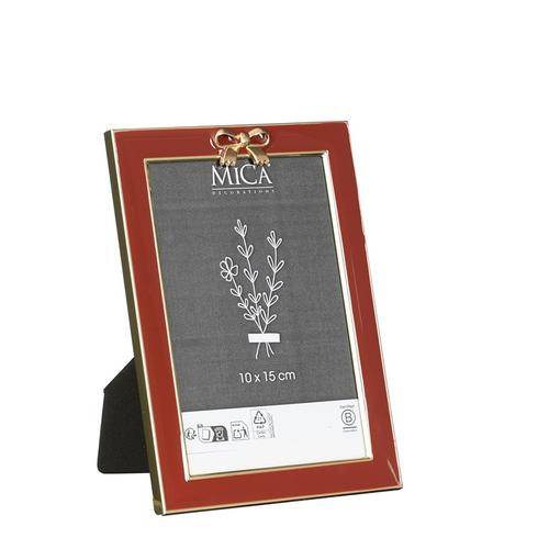 Visuel 1 du produit Cadre photo en aluminium rouge avec nœud - 18 x 12,5 cm