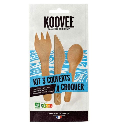 Visuel 1 du produit Kit de 3 couverts à croquer bio Koovee - les 3 pièces