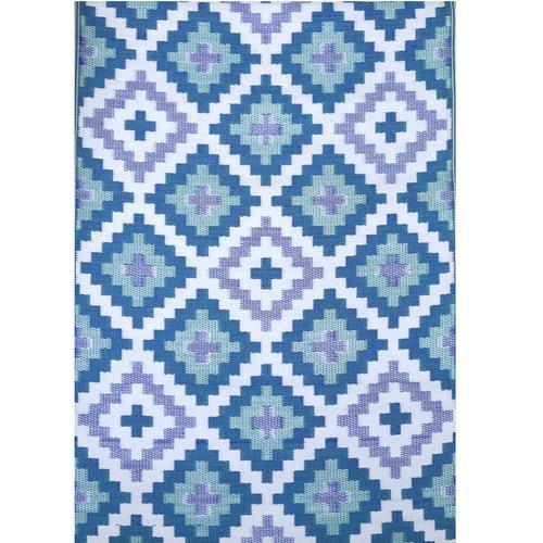 Visuel 1 du produit Tapis d'extérieur en polypropylène recyclé bleu Piscine - 150 x 90 cm