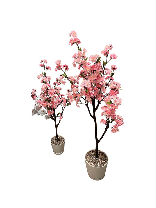 Visuel 1 du produit Cerisier artificiel à fleurs rose vif en pot - 123 cm