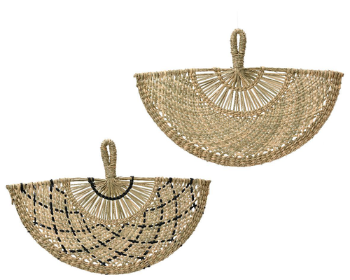 Visuel 1 du produit Décoration murale forme éventail en algue - 45 x 30 cm