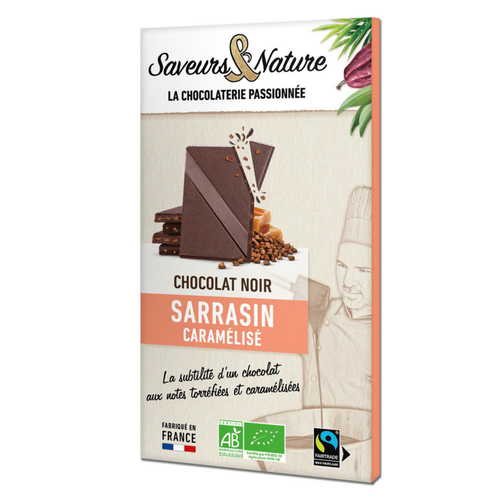 Visuel 1 du produit Chocolat noir au sarrasin caramélisé bio Saveurs & Nature - 80 g