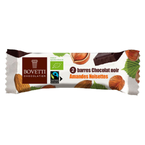 Visuel 1 du produit Barre de chocolat noir amandes et noisettes bio x 2