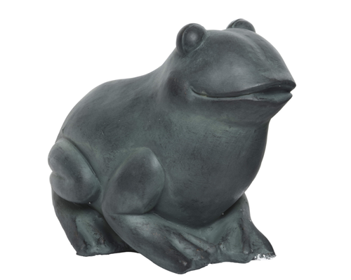 Visuel 1 du produit Statue forme grenouille en polymagnésium vert antique - 26 x 40 x 32 cm