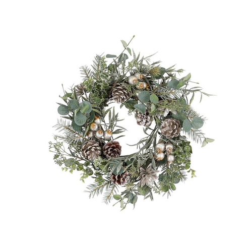 Visuel 1 du produit Couronne décorative Chelsea coloris vert en polyéthylène - Ø 40 cm