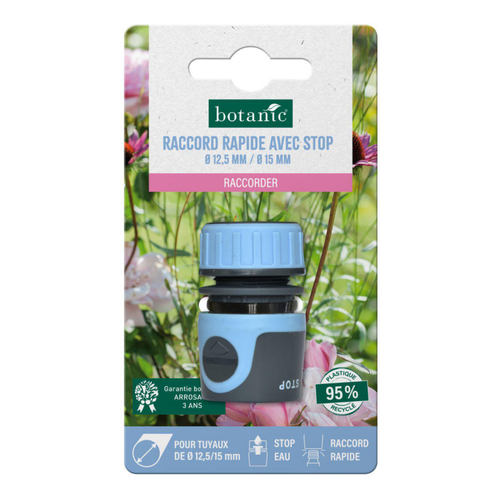 Visuel 1 du produit Raccord rapide avec stop botanic® pour tuyaux Ø 12,5 mm / Ø 15 mm