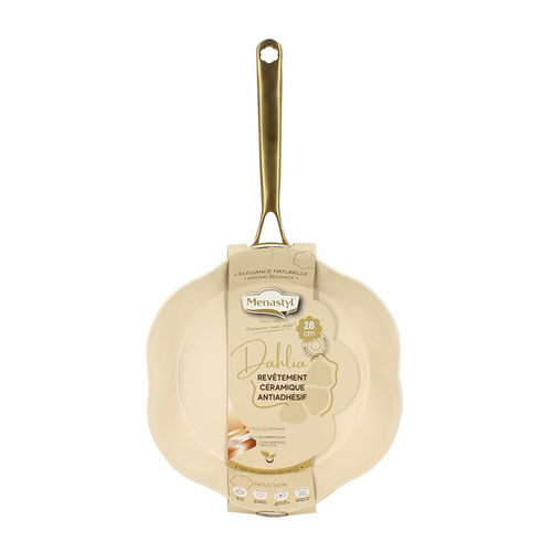 Visuel 3 du produit Poêle Menastyl Dahlia beige en aluminium recyclé - Ø 28 cm