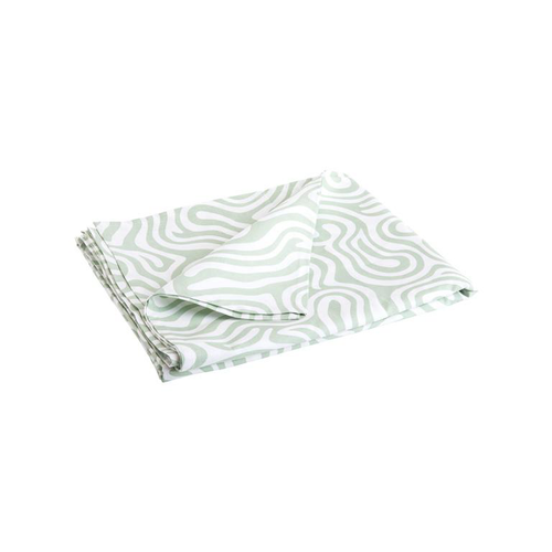Visuel 1 du produit Nappe en coton enduit organique blanche et verte - 250 x 150 cm