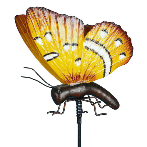 Visuel 1 du produit Papillon jaune en résine sur pique Riviera - 120,5 cm