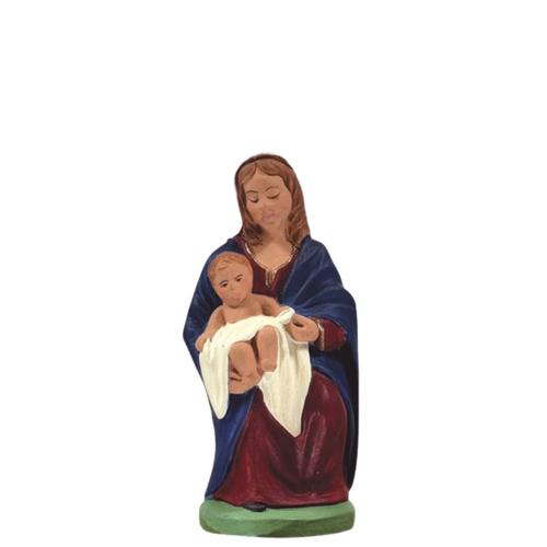 Visuel 1 du produit Personnage de crèche de Noël vierge à l’enfant Santons Escoffier - 2,9 x 3 x 6,2 cm