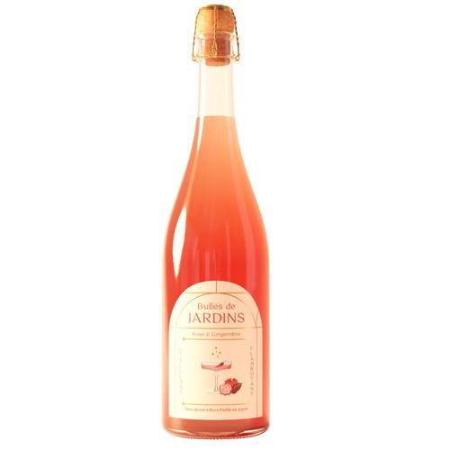 Visuel 1 du produit Boisson pétillante sans alcool bio à la rose et au gingembre Bulles de Jardins - 75 cl