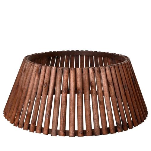 Visuel 1 du produit Cache-pied pour sapin de Noël de 240 cm coloris marron en bois certifié FSC® - Ø 70 x H 28 cm