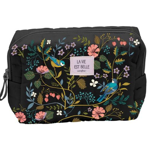 Visuel 1 du produit Grande trousse matelassée oiseaux bleus
