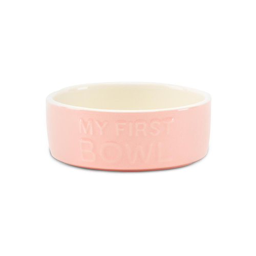 Visuel 1 du produit Gamelle pour chiot, chaton, lapin et cochon d'Inde coloris rose en grès Scruffs ma première gamelle – 13 x 13 x 5 cm