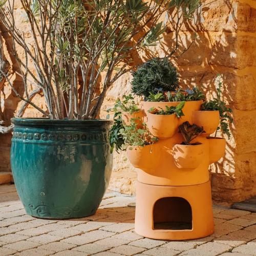 Visuel 5 du produit Potager autofertile 1 étage coloris marron en terre cuite terracotta Ceercle - 20 kg