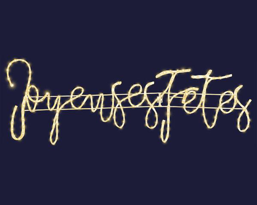 Visuel 1 du produit Cordon lumineux Joyeuses Fêtes à 242 micro-LED blanc chaud et câble argent - 107 x 36 cm