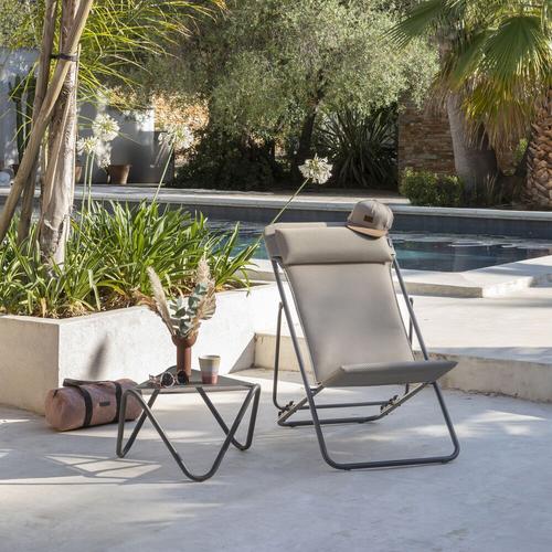 Visuel 5 du produit Maxi transat en tube titane et toile moka Lafuma BeComfort - 62 x 83 x 94 cm