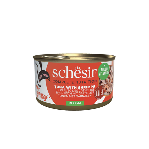Visuel 1 du produit Alimentation humide pour chat thon crevettes gelée Schesir - 85 g