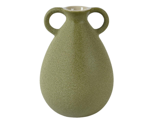 Visuel 1 du produit Vase en grès vert olive - Ø 13 x H 18,5 cm