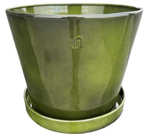 Visuel 2 du produit Soucoupe pour pot évasé coloris vert en métal recyclé - 28 x 28 x 3 cm