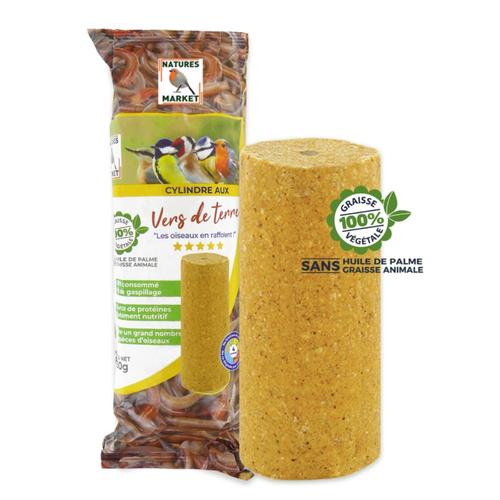Visuel 1 du produit Cylindre de graisse végétale aux vers de terre pour oiseau Nature’s Market - 850 g